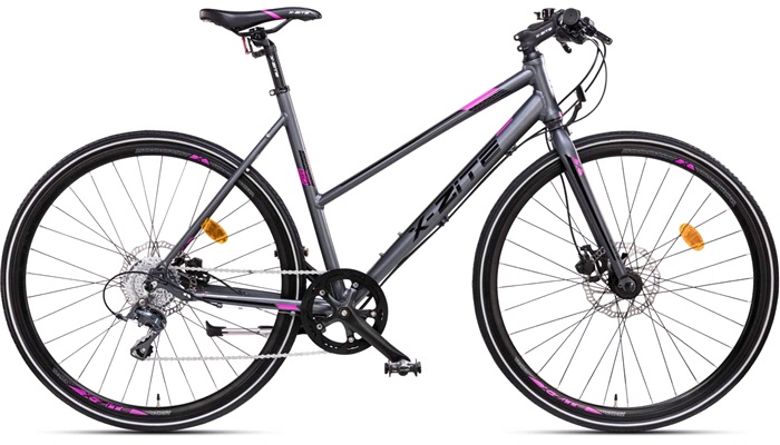 Citybike dame 28" alu 52cm sport-8 antracit/pink