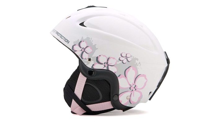 Skihjelm hvid/pink small (53-55 cm)