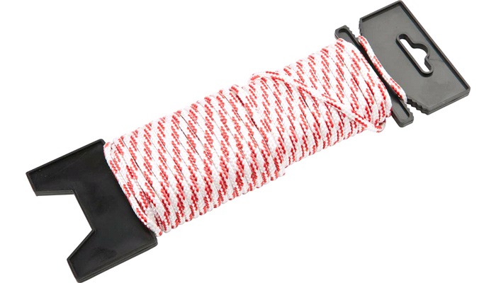 Snor flettet polyester, 20 M, Ø 4mm