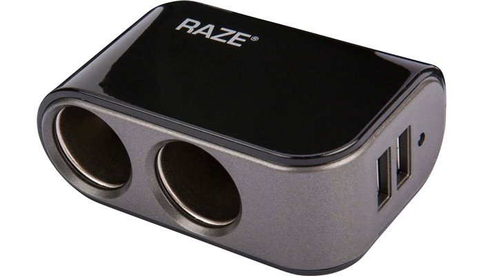 2-i-1 adapter 12V 10A med 2 x USB