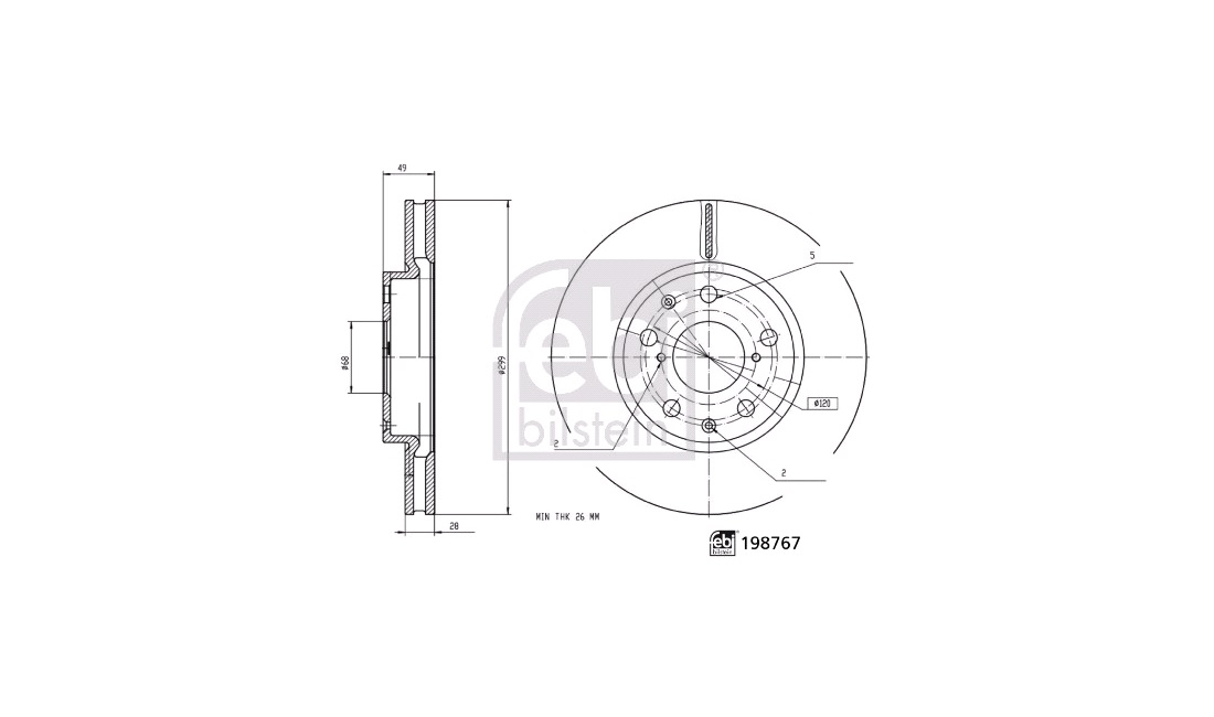  Bremseskive 299 x 28 mm