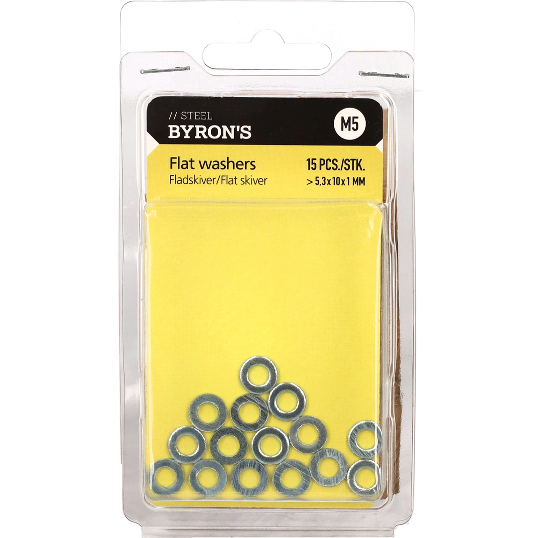 Byron's Spændeskiver M5 5,3x10x1 Mm - 15 Stk.