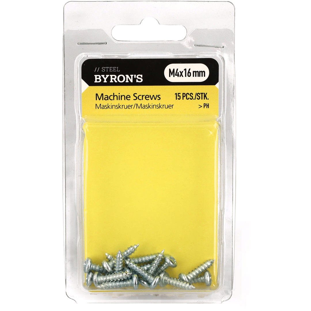 BYRON's Skruvar PH M4x16 mm - 15 st.