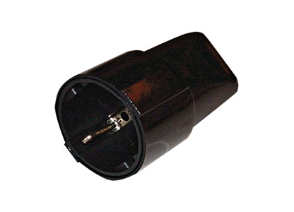 Kontakt m/jord 230 volt svart PVC