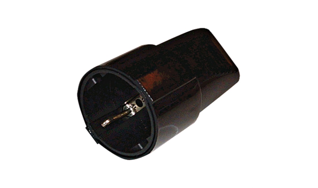  Kontakt m/jord 230 volt svart PVC