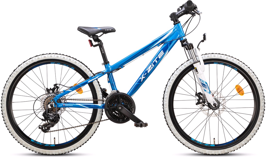 Vuggeviser leje noget Mountainbike 24" 24.21 21-gear blå/hvid - Juniorcykler 20-26 tommer hjul,  cykler til børn mellem 6-14 år - thansen.dk