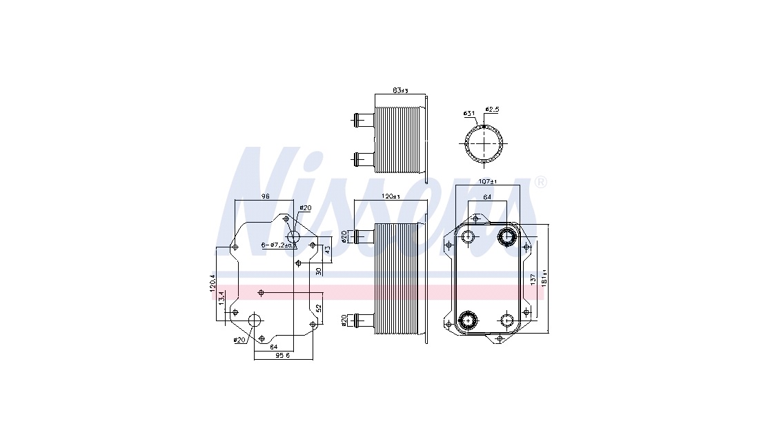  Oliekøler, motor