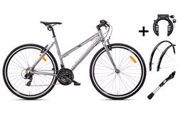 Hybrid dame 28" 21-gear 52cm PAKKEPRIS