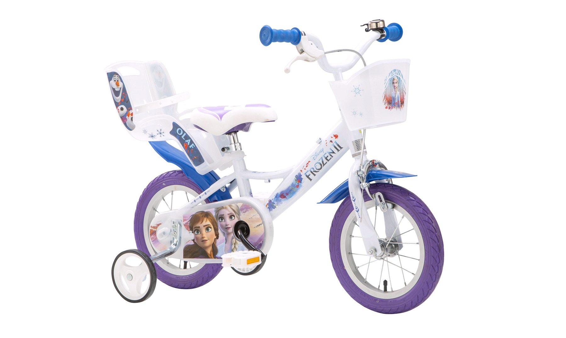 motor Lejlighedsvis sende Pigecykel 12" Disney Frozen hvid/lilla - Børnecykler, cykler til børn fra  1-6 år - thansen.dk