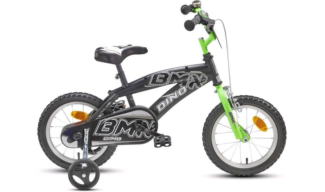 Drengecykel 14" Dino BMX design sort/hvid - Børnecykler tommer hjul, cykler til børn fra 1-6 år - thansen.dk