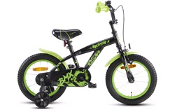 BMX Style barncykel 14". Svart/Grön
