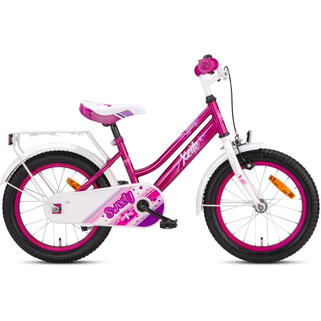 X-ZITE Sweety barncykel 16" Rosa/Vit