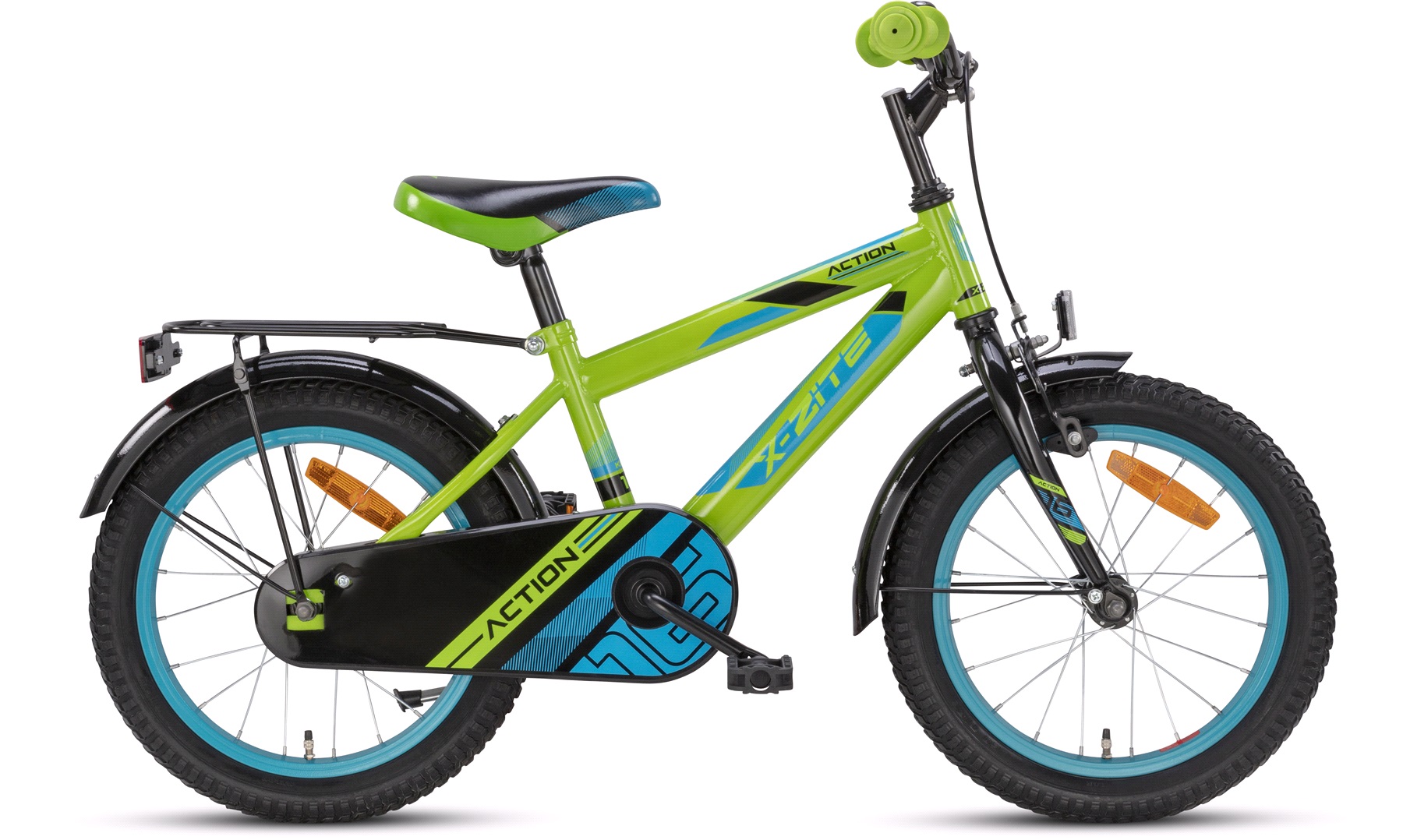 bliver nervøs Ged Citron Drengecykel 16" grøn/blå Action - Børnecykler, cykler til børn fra 1-6 år -  thansen.dk