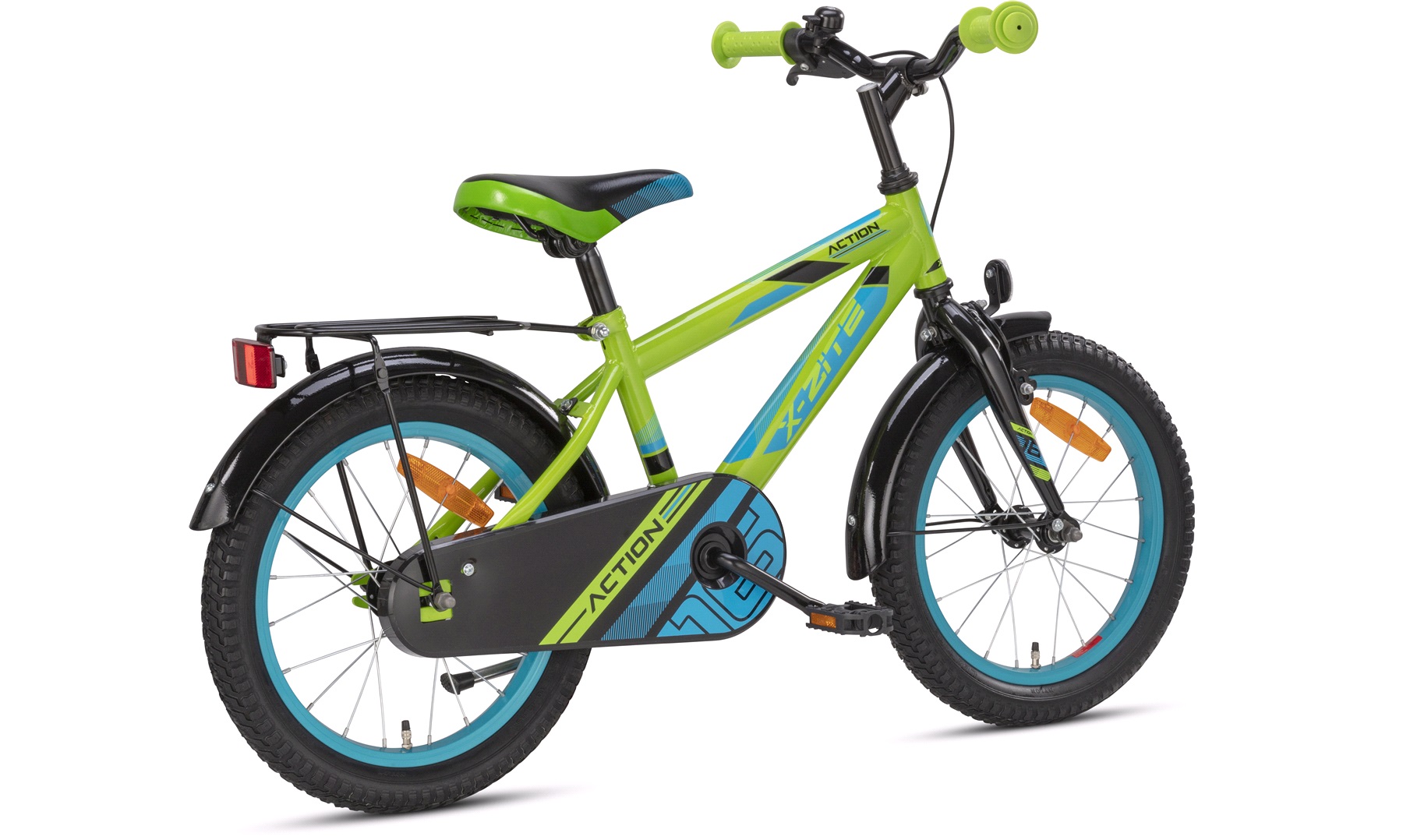 tæppe udgifterne procedure Drengecykel 16" grøn/blå Action - Børnecykler 12-18 tommer hjul, cykler til  børn fra 1-6 år - thansen.dk