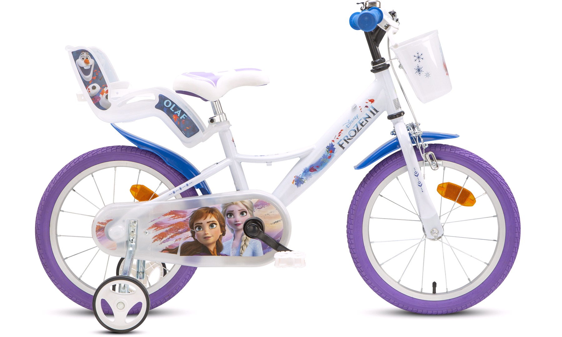 blotte vedvarende ressource Samme Pigecykel 16" Disney Frozen Hvid/Lilla - Børnecykler, cykler til børn fra  1-6 år - thansen.dk