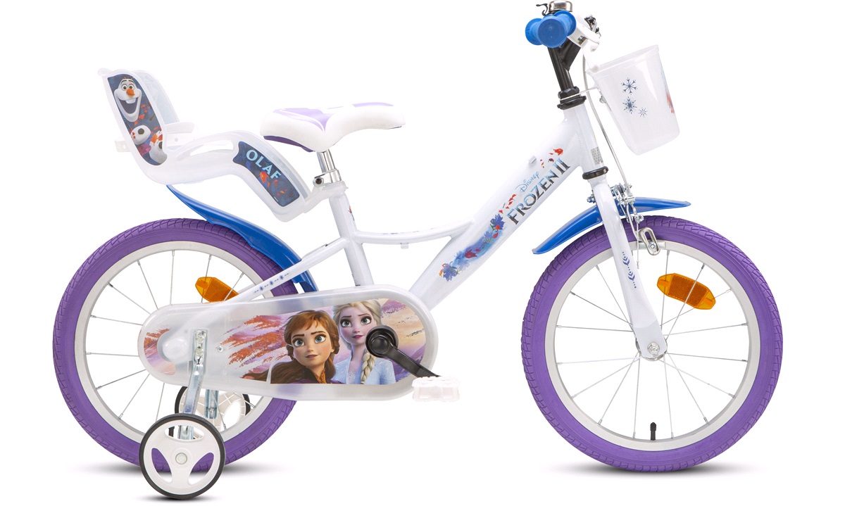 Pigecykel 16" Disney Frozen Hvid/Lilla Børnecykler, cykler til 1-6 år -