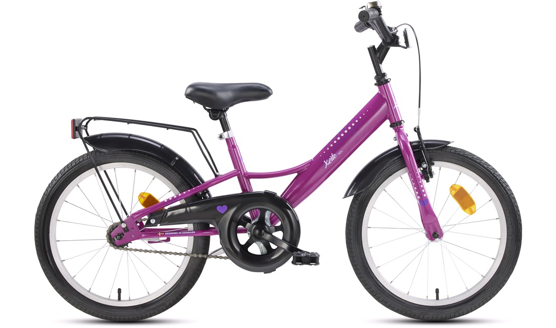 Pigecykel 18" med hjerter - Børnecykler 12-18 tommer hjul, cykler til børn fra 1-6 år thansen.dk