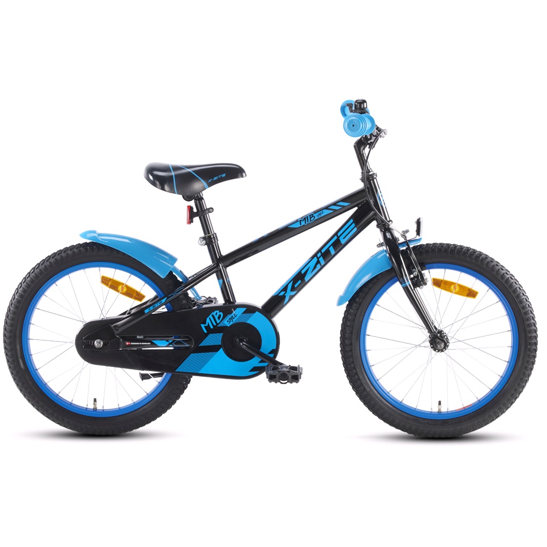 X-ZITE MTB Style barncykel 18" Svart/Blå