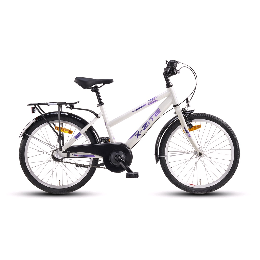 X-ZITE Flickcykel 20" Vit/Lila