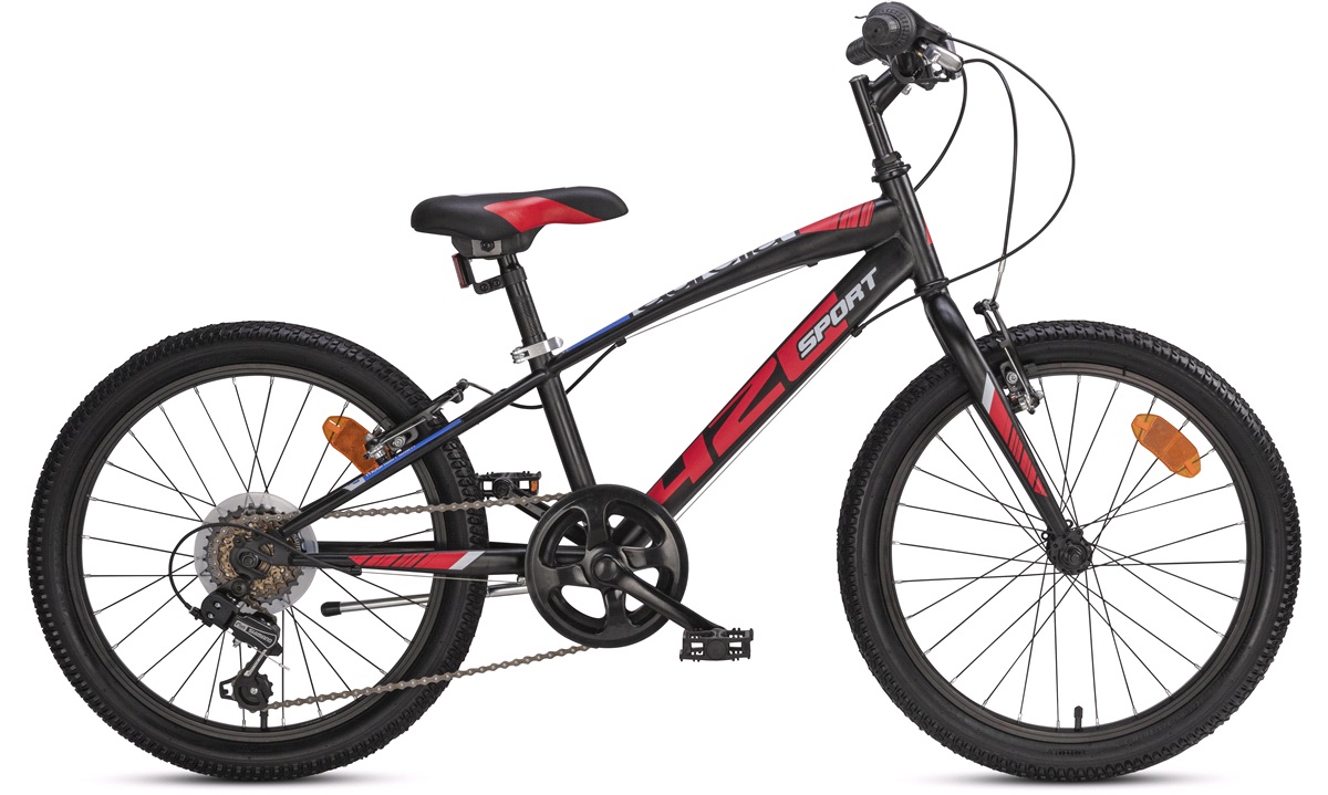 Juniorcykel 20" DINO sort/rød 6-gear Juniorcykler, cykler til 6-14 år -
