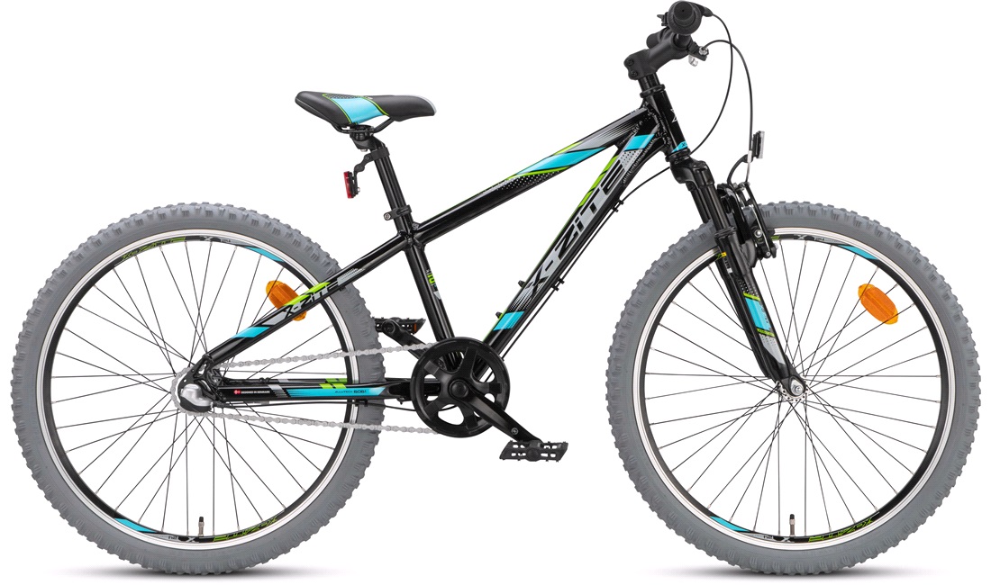 Drengecykel 24" MTB Nexus 3 sort/blå/grå Juniorcykler hjul, cykler til børn mellem 6-14 år - thansen.dk