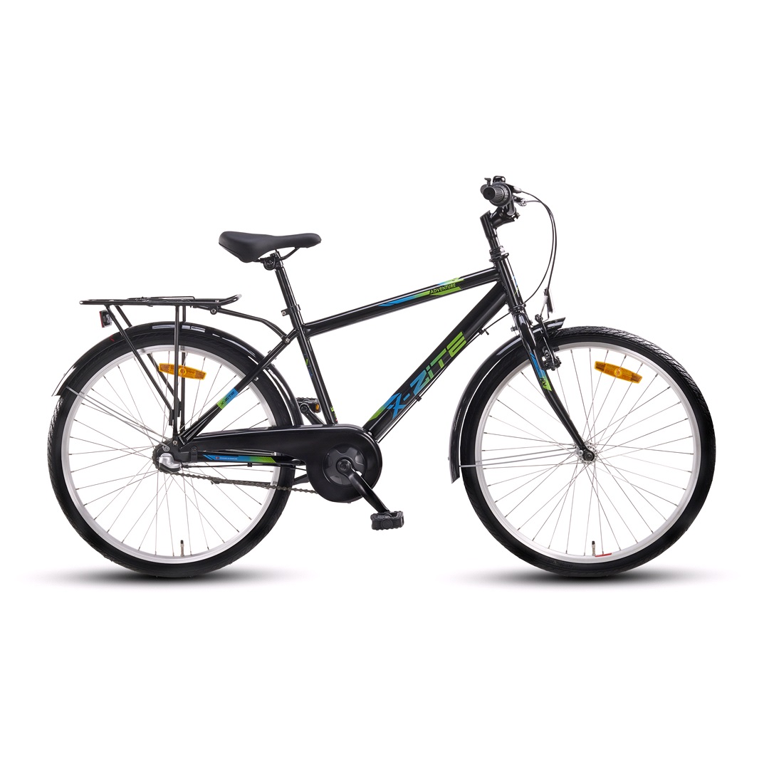 X-ZITE Pojkcykel 24" Svart/Grönblå