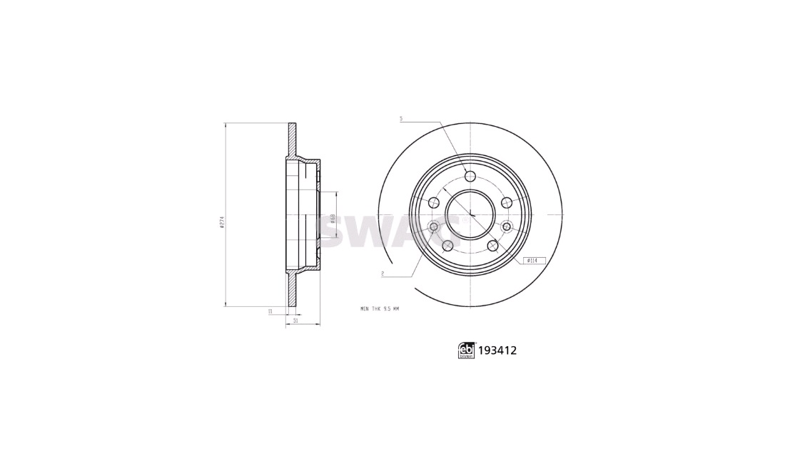  274 x 11 mm