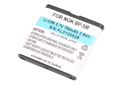 Batteri 750 mAh Li-Ion for Nokia BP-5M