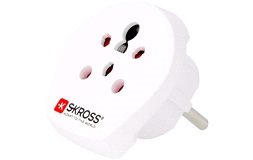 Reiseadapter Skross IN-IL-NO to Europe
