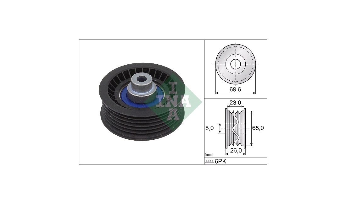  Medløberhjul, multi v-rem