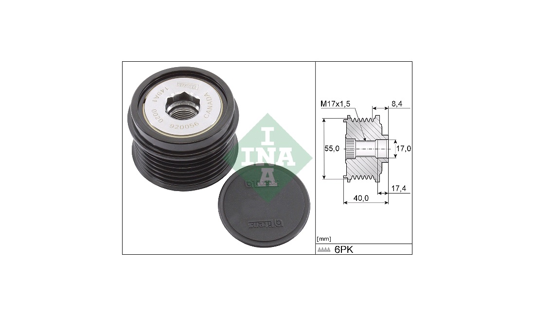  Frihjulskoppling, generator