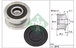 Friløbskobling, generator