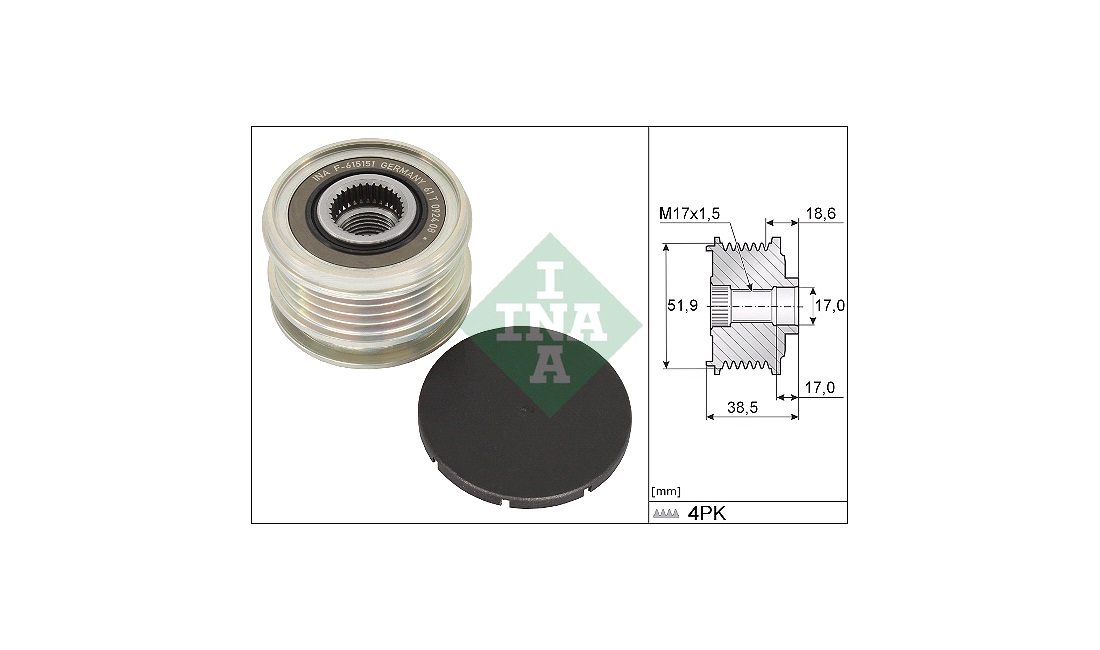 Friløbskobling, generator