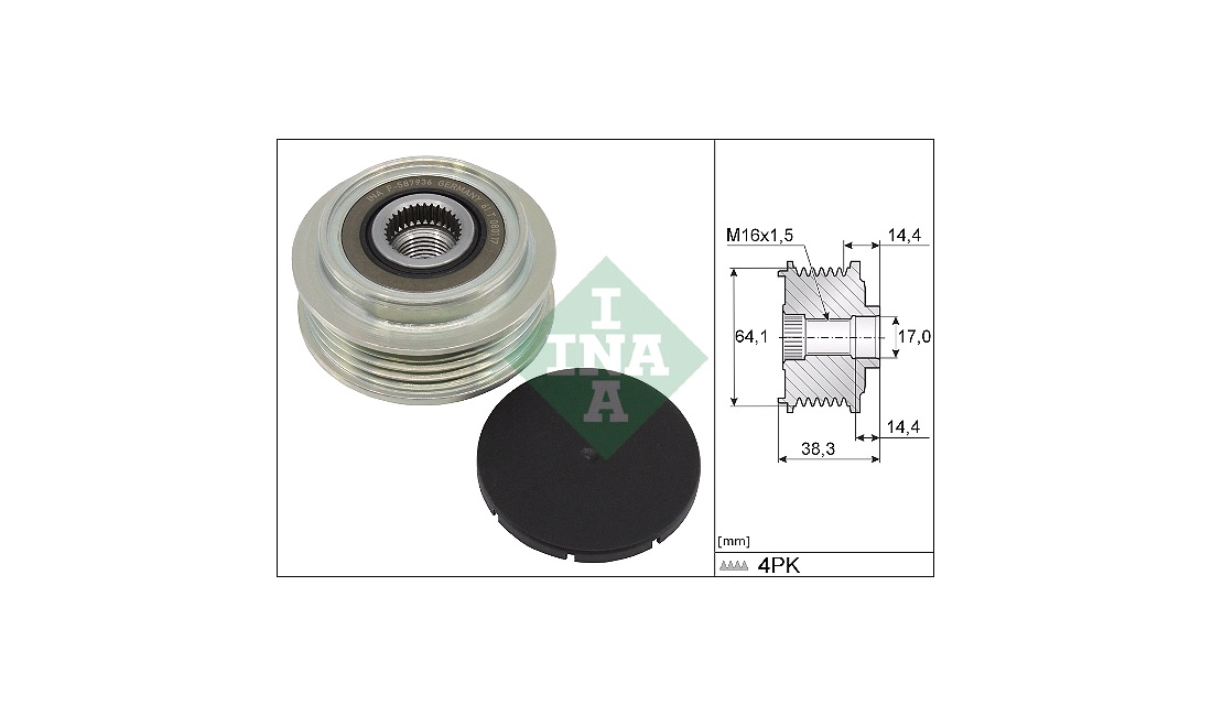  Frihjulskoppling, generator