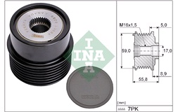 Friløbskobling, generator