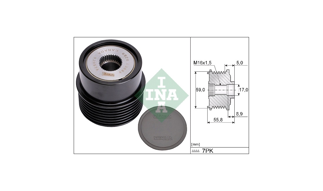  Frihjulskoppling, generator