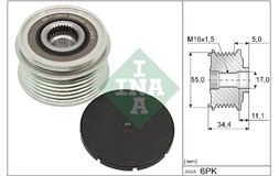Friløbskobling, generator