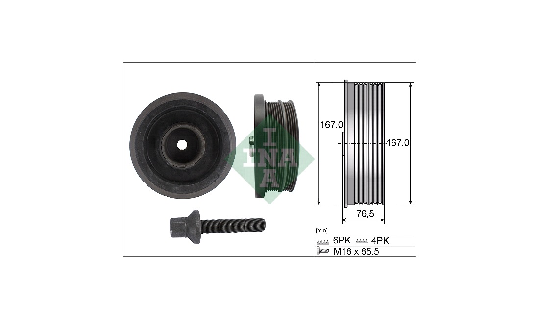  Remskivesats, vevaxel