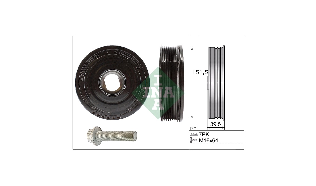  Remskivesats, vevaxel