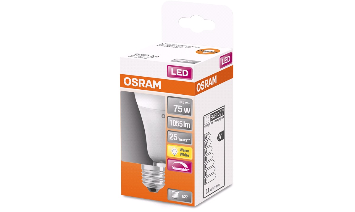 OSRAM LED standard 75W/827 E27 dæmpbar 