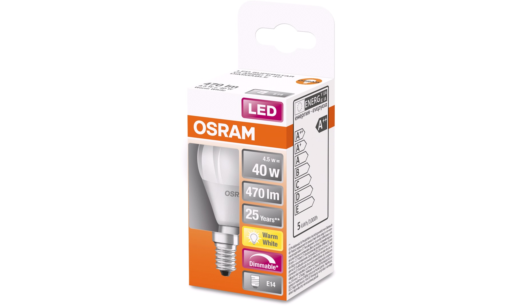OSRAM LED 40W/827 E14 - E14 - thansen.dk