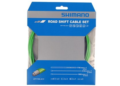 Shimano gearkabelsæt road grøn optislick