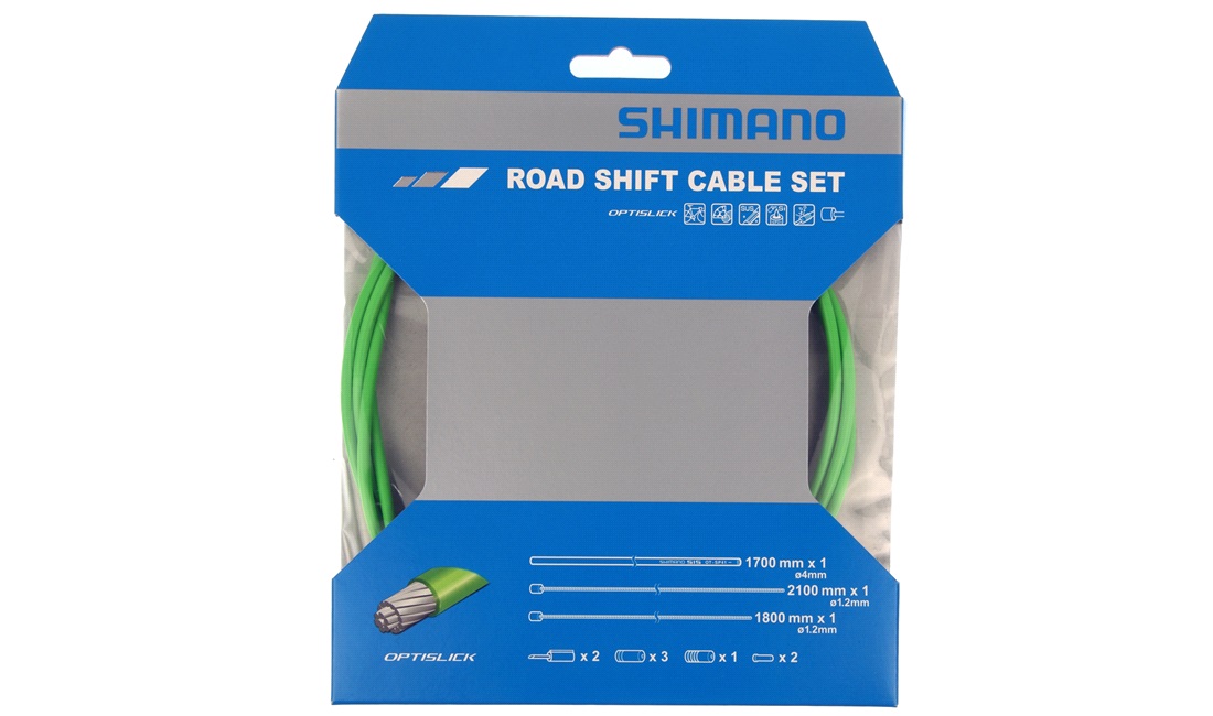  Shimano växelkabelset road grön optislick