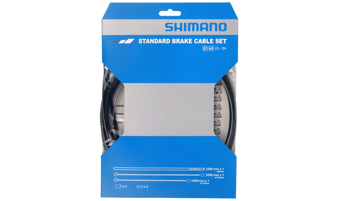  Shimano bremsekabelsæt Racer/MTB/Citybike sort dobbelt nipler