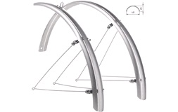 Skærmsæt citybike sølv 28" 35mm bred