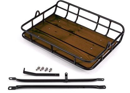 Front bagagebærer alu/træ 44,5x33x9cm