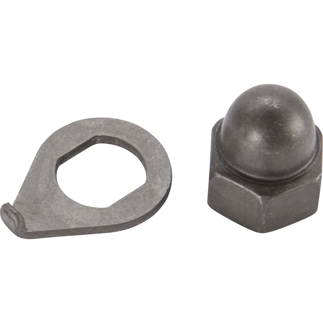 Møtrik 3/8" + tapskive forhjul 12"/16"