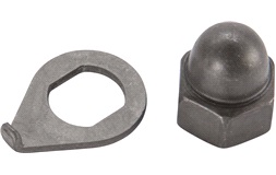 Møtrik 3/8" + tapskive forhjul 12"/16"