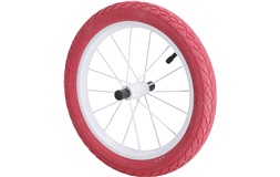 Forhjul 14" m. dæk og slange Dino pink