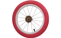 Baghjul 14" m. dæk og slange Dino pink